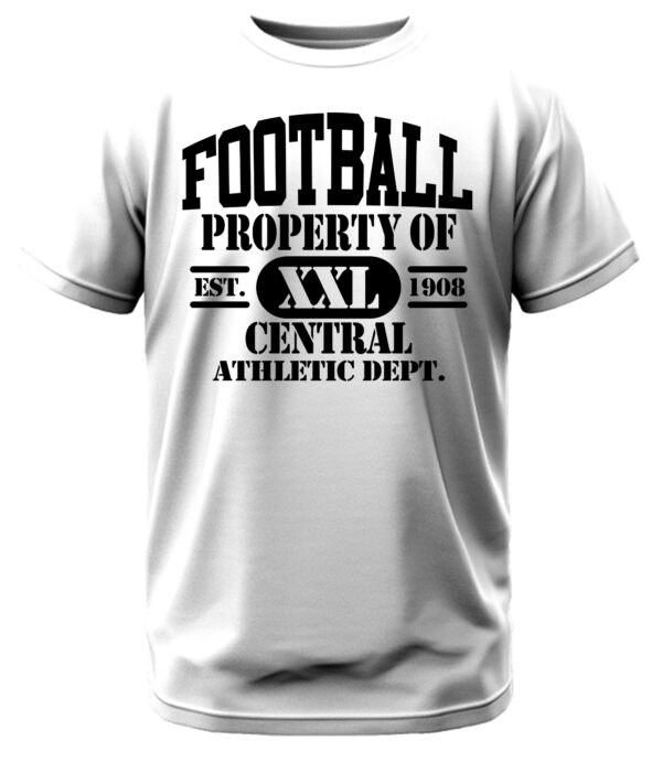 Football Property of Central Athletic Department T-Shirt - Image 2