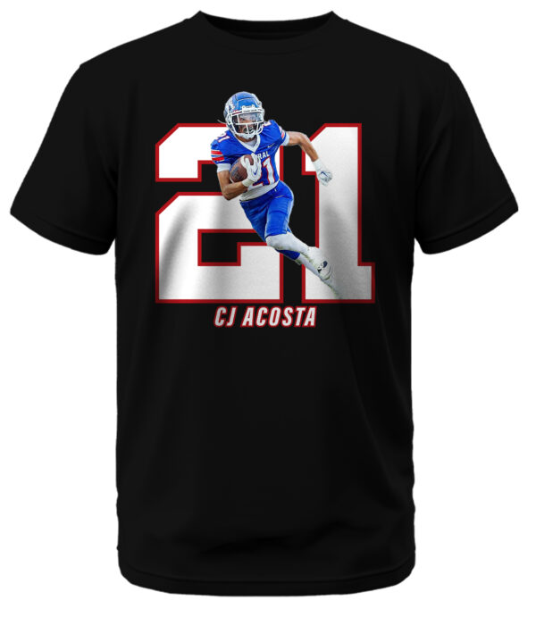 Football Player Number w/ Custom Photo T-Shirt - Image 4
