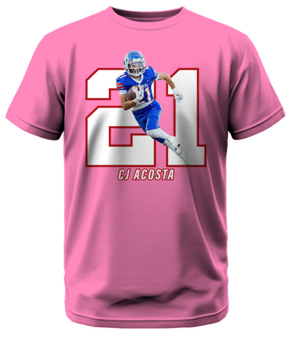 Football Player Number w/ Custom Photo T-Shirt - Image 6