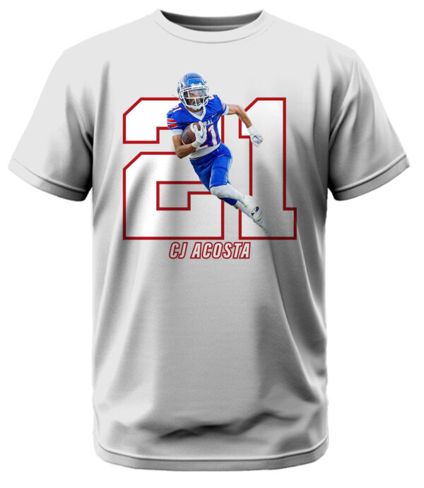 Football Player Number w/ Custom Photo T-Shirt - Image 3