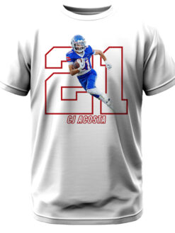 Alternative view of Football Player Number w/ Custom Photo T-Shirt