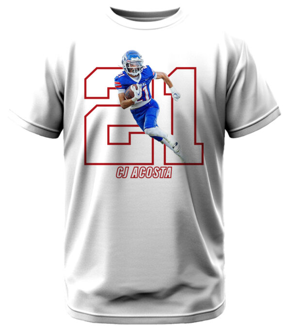 Football Player Number w/ Custom Photo T-Shirt - Image 2