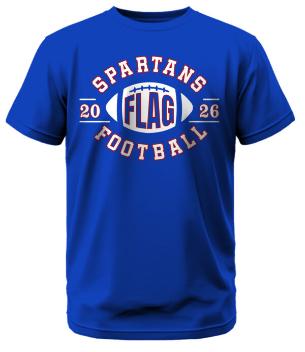 Spartans Flag Football 2026 Curved w/Red Outline T-Shirt