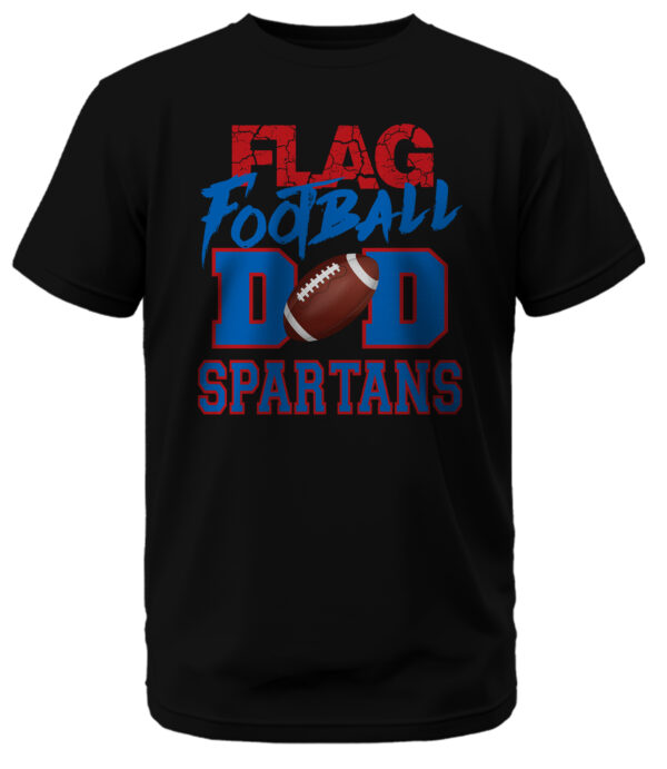 Spartans Flag Football Dad w/Red Outline T-Shirt - Image 4