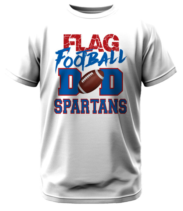 Spartans Flag Football Dad w/Red Outline T-Shirt - Image 2