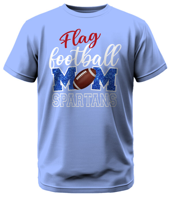Spartans Flag Football MOM w/ Glitter T-Shirt - Image 5
