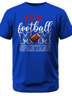 Spartans Flag Football MOM w/ Glitter T-Shirt
