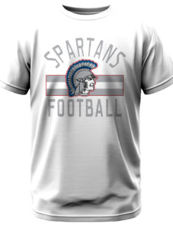 Alternative view of Spartans Football Western Retro Font T-Shirt
