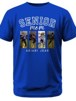Senior Mom w/Glitter and 4 Custom Pictures T-Shirt