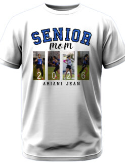 Alternative view of Senior Mom w/Glitter and 4 Custom Pictures T-Shirt
