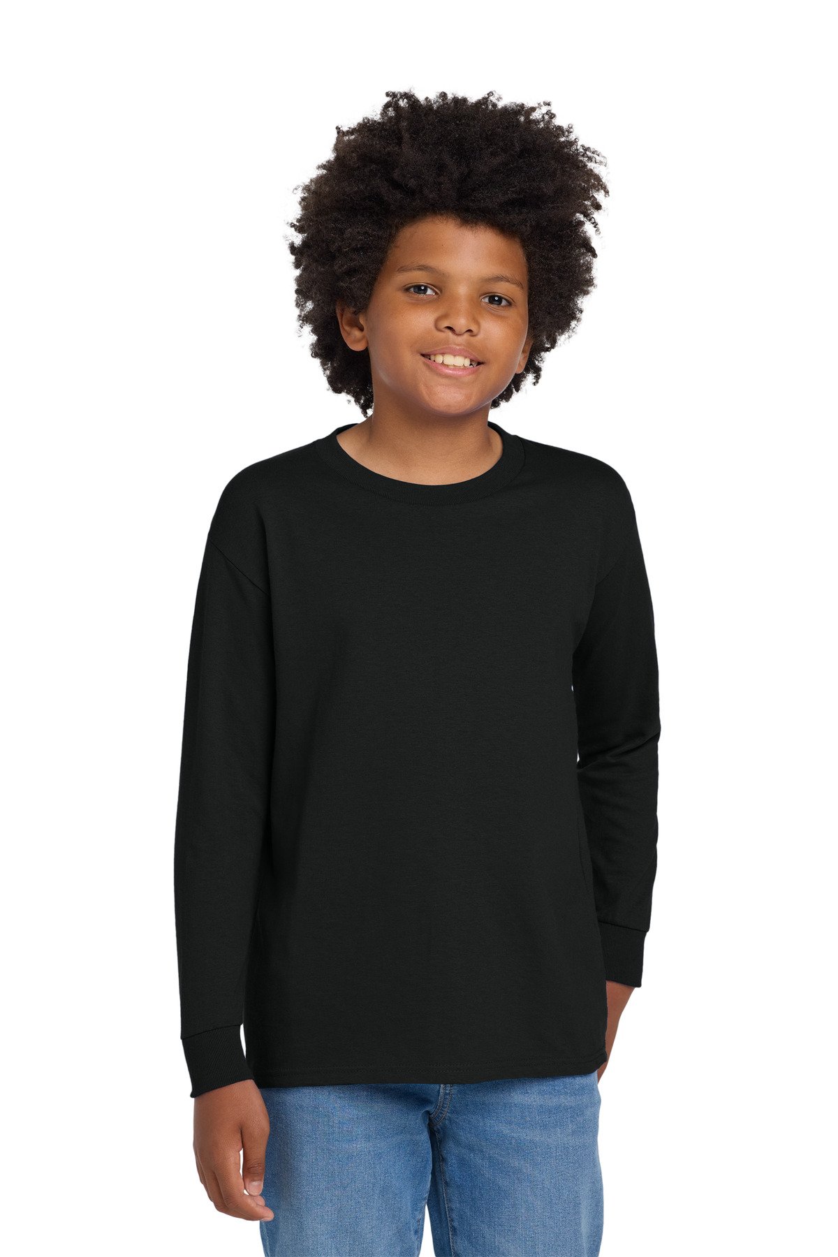 Gildan ® Youth Heavy Cotton 100% Cotton Long Sleeve T-Shirt. 5400B - Image 3