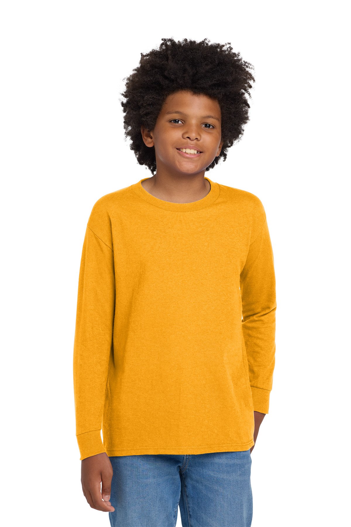 Gildan ® Youth Heavy Cotton 100% Cotton Long Sleeve T-Shirt. 5400B - Image 8