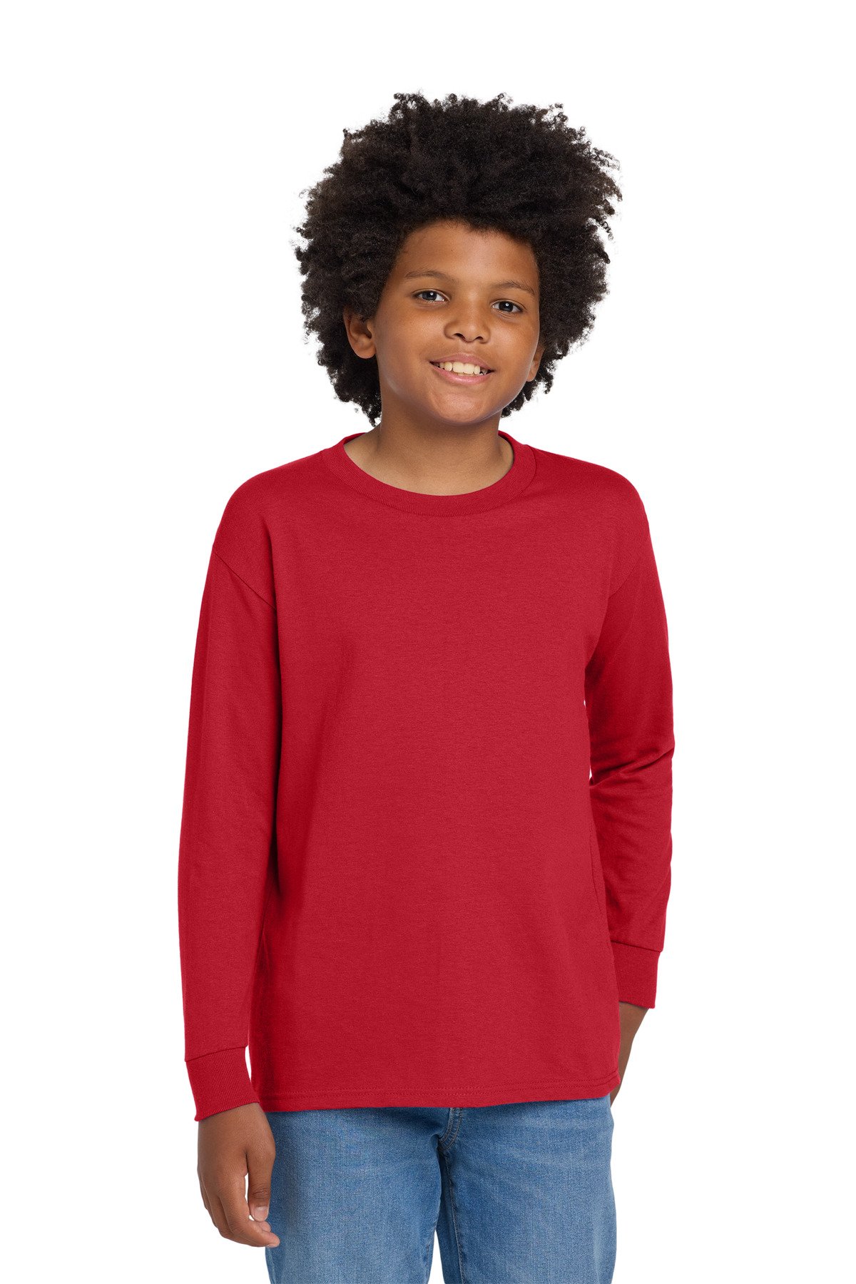 Gildan ® Youth Heavy Cotton 100% Cotton Long Sleeve T-Shirt. 5400B - Image 5