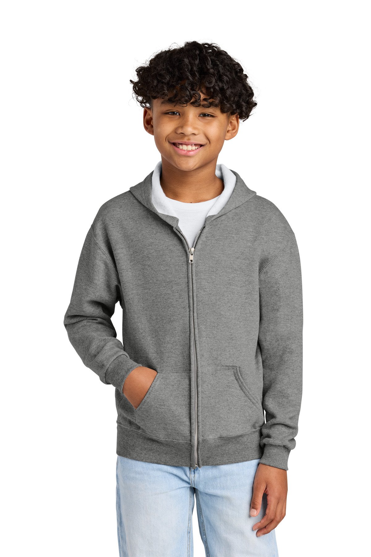 Jerzees ® - Youth NuBlend ® Full-Zip Hooded Sweatshirt. 993B - Image 2