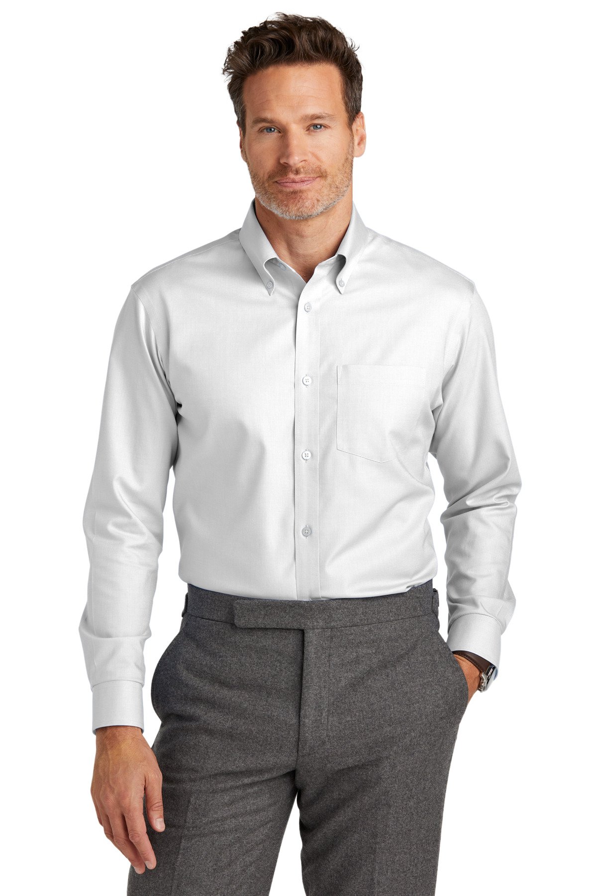 Brooks Brothers ® Wrinkle-Free Stretch Nailhead Shirt BB18002 - Image 6
