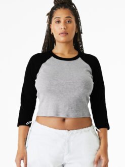 BELLA+CANVAS ® Women's Micro Rib 3/4 Raglan Baby Tee BC1200