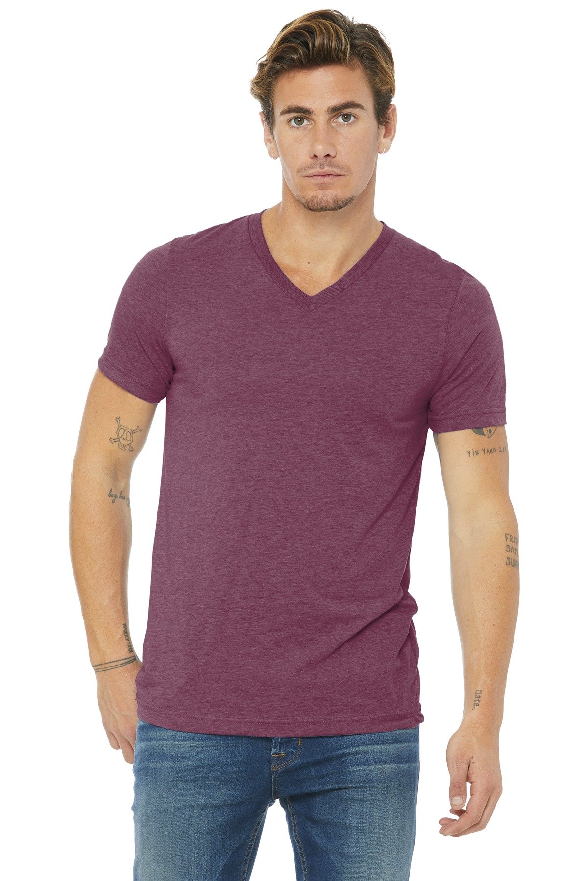 BELLA+CANVAS ® Unisex Triblend Short Sleeve V-Neck Te. BC3415 - Image 4
