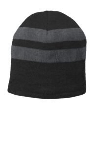 Alternative view of Port & Co   Fleece-Lined Striped Beanie Cap. C922