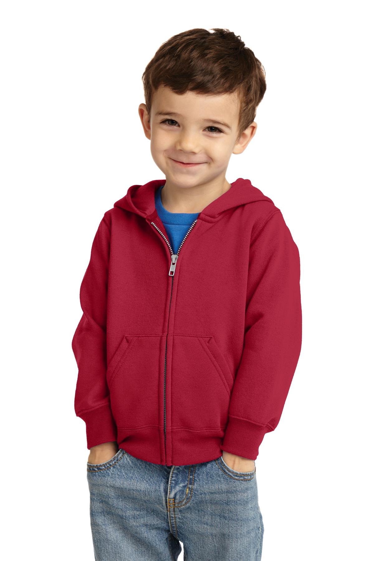 Port & Co Toddler Core Fleece Full-Zip Hooded Sweatshirt. CAR78TZH