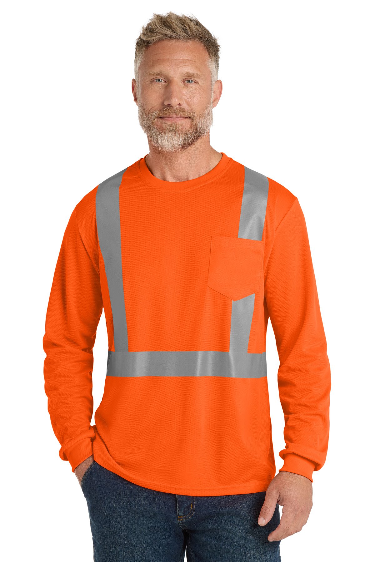 CornerStone ® ANSI 107 Class 2 Mesh Long Sleeve Tee. CS201
