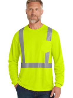 Alternative view of CornerStone  ®  ANSI 107 Class 2 Mesh Long Sleeve Tee. CS201