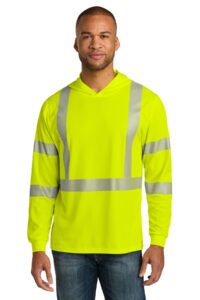 Alternative view of CornerStone ®  ANSI 107 Class 3 Long Sleeve Segmented Tape Hooded Tee CS208