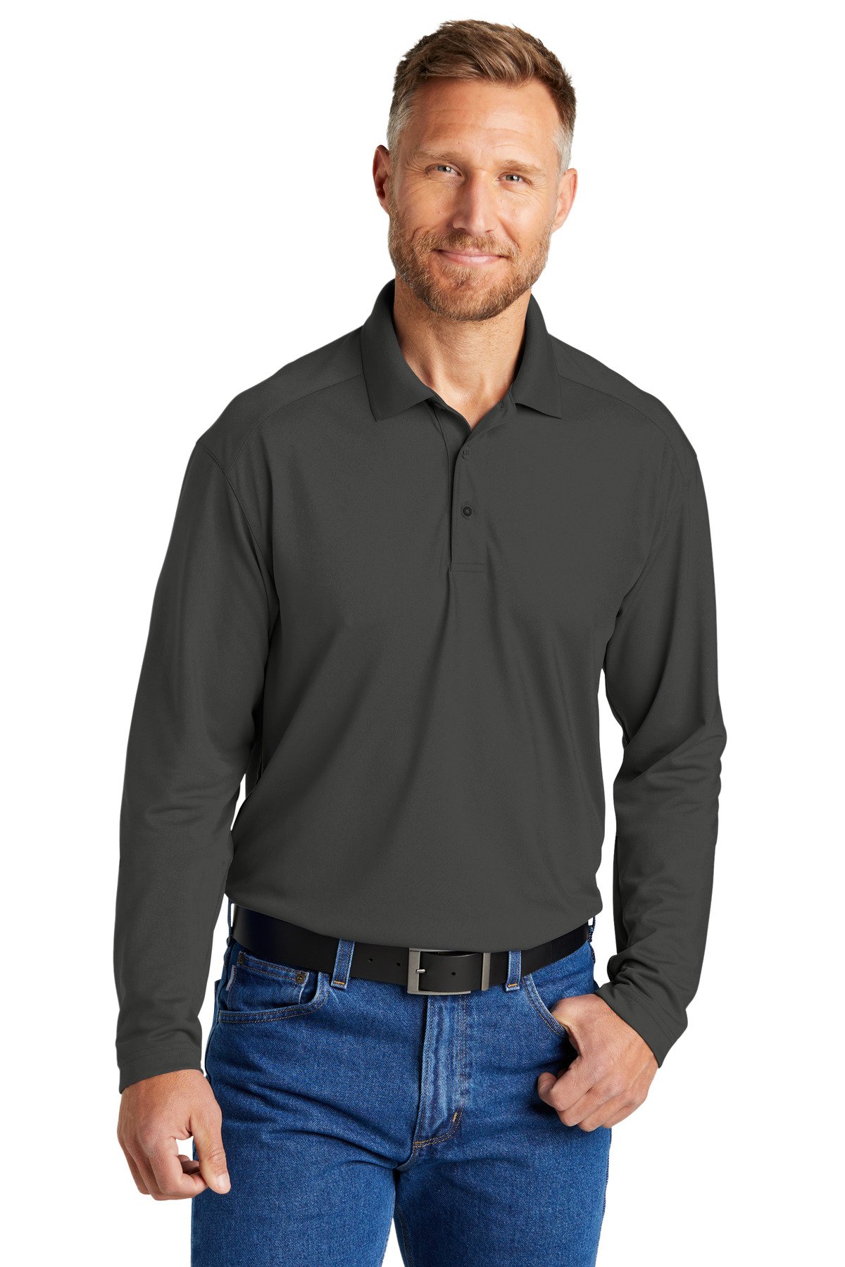 CornerStone ® Select Lightweight Snag-Proof Long Sleeve Polo CS418LS - Image 2