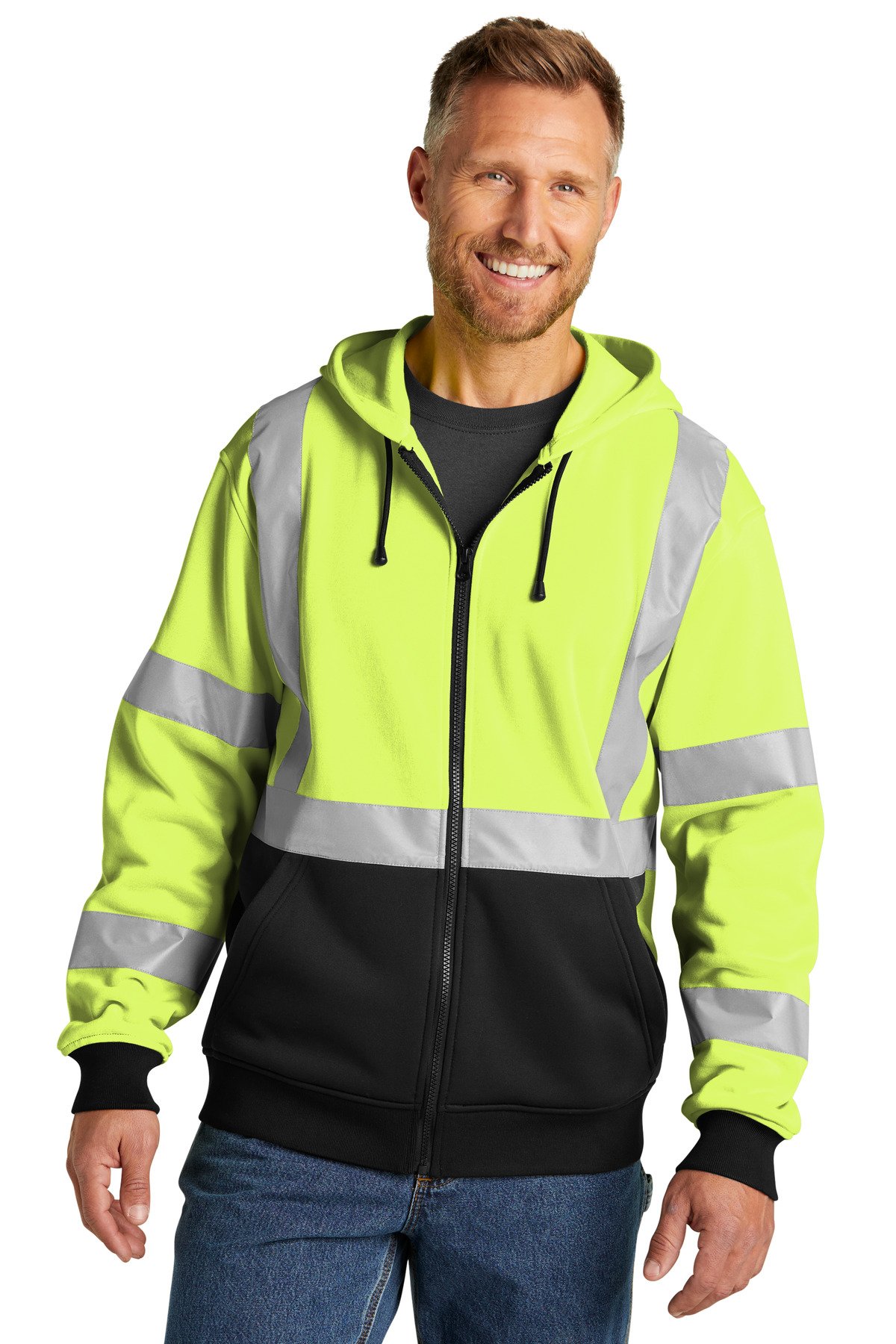 CornerStone ® A107 Class 3 Heavy-Duty Fleece Full-Zip Hoodie CSF300 - Image 2