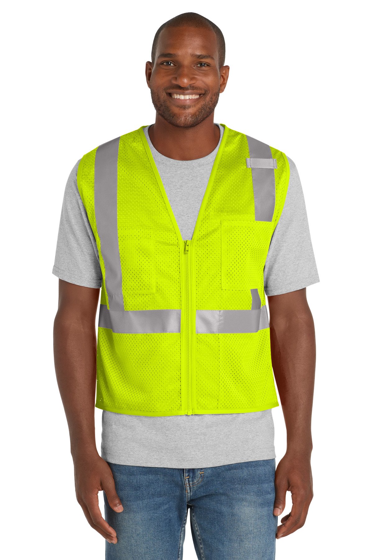 CornerStone ® ANSI 107 Class 2 Mesh Zippered Vest. CSV102 - Image 2