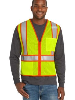 CornerStone  ®  ANSI 107 Class 2 Mesh Zippered Two-Tone Vest. CSV103