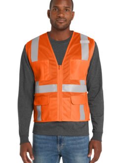 CornerStone ® ANSI 107 Class 2 Mesh Six-Pocket Zippered Vest. CSV104