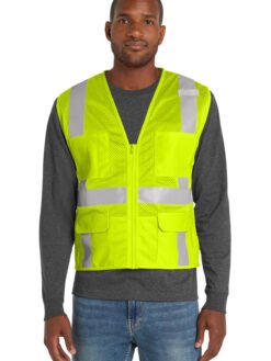 Alternative view of CornerStone  ®  ANSI 107 Class 2 Mesh Six-Pocket Zippered Vest. CSV104