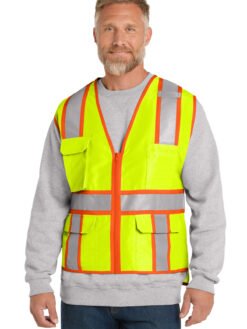 Alternative view of CornerStone  ®  ANSI 107 Class 2 Surveyor Zippered Two-Tone Vest. CSV105