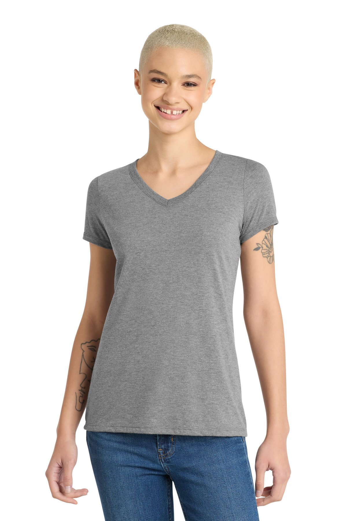 District ® Women's Perfect Tri ® V-Neck Tee. DM1350L - Image 4