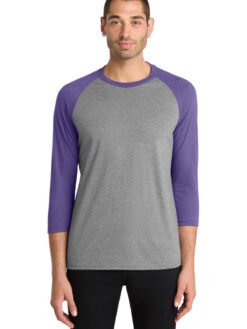 Alternative view of District  ®  Perfect Tri ®  3/4-Sleeve Raglan. DM136