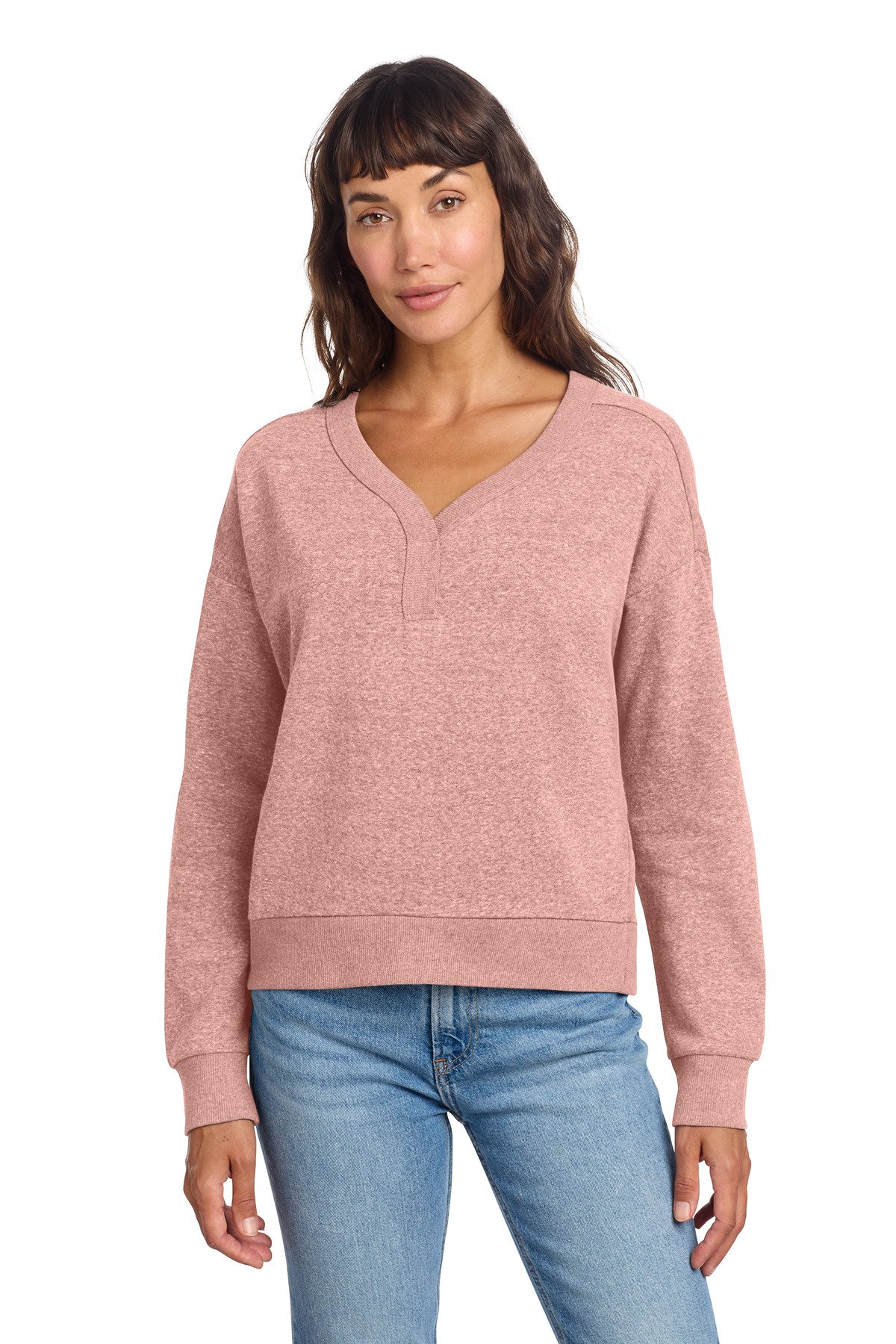 District ® Women's Perfect Tri ® Fleece V-Neck Sweatshirt DT1312 - Image 2