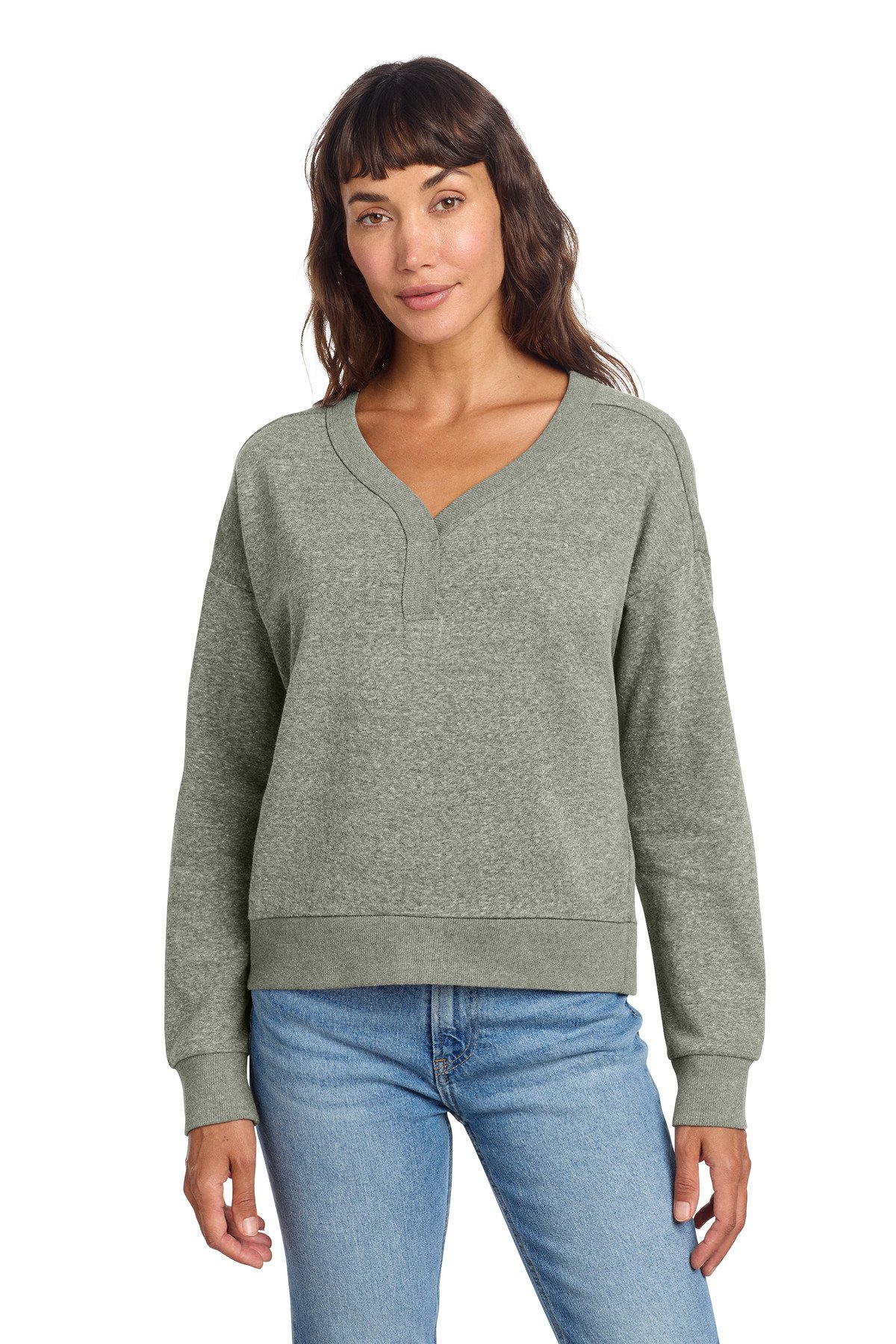 District ® Women's Perfect Tri ® Fleece V-Neck Sweatshirt DT1312 - Image 3