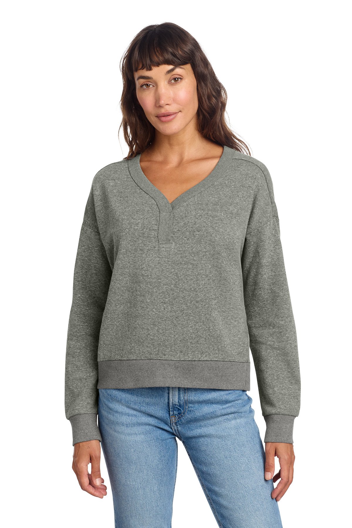 District ® Women's Perfect Tri ® Fleece V-Neck Sweatshirt DT1312 - Image 5