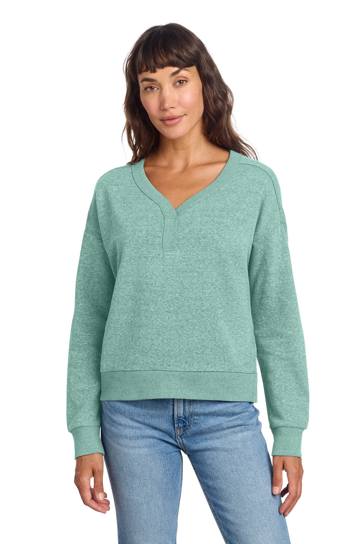 District ® Women's Perfect Tri ® Fleece V-Neck Sweatshirt DT1312 - Image 4