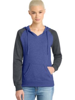 District ® Women's Lightweight Fleece Raglan Hoodie. DT296