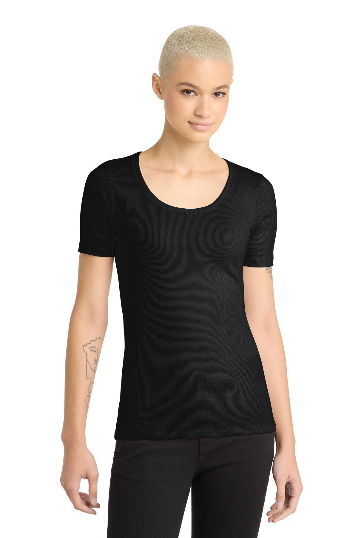 District ® Women's V.I.T. Rib Scoop Neck Tee DT6020 - Image 2