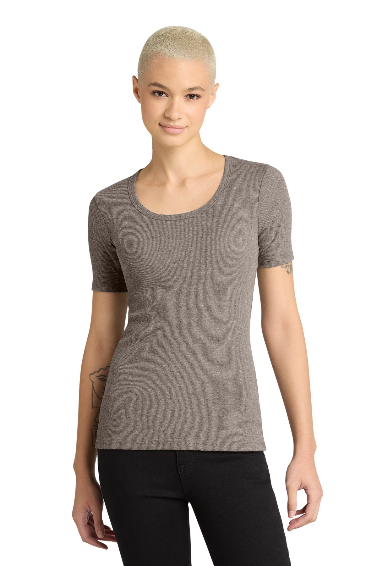 District ® Women's V.I.T. Rib Scoop Neck Tee DT6020 - Image 4