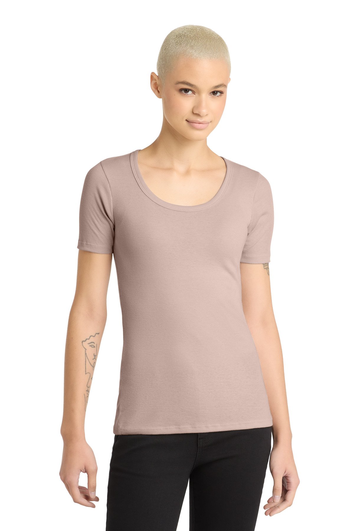 District ® Women's V.I.T. Rib Scoop Neck Tee DT6020 - Image 3