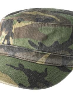 Alternative view of District ®  Distressed Military Hat.  DT605