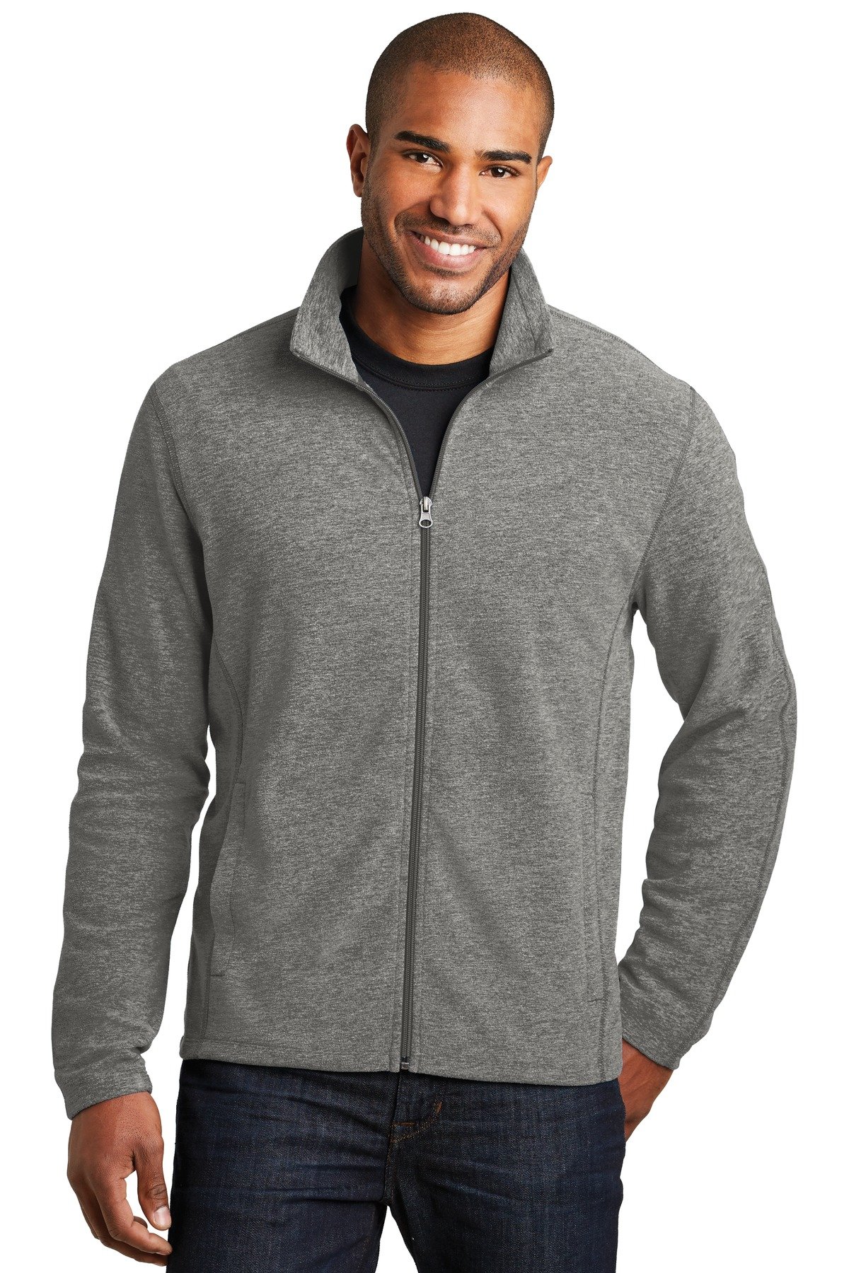 Port Authority ® Heather Microfleece Full-Zip Jacket. F235 - Image 3