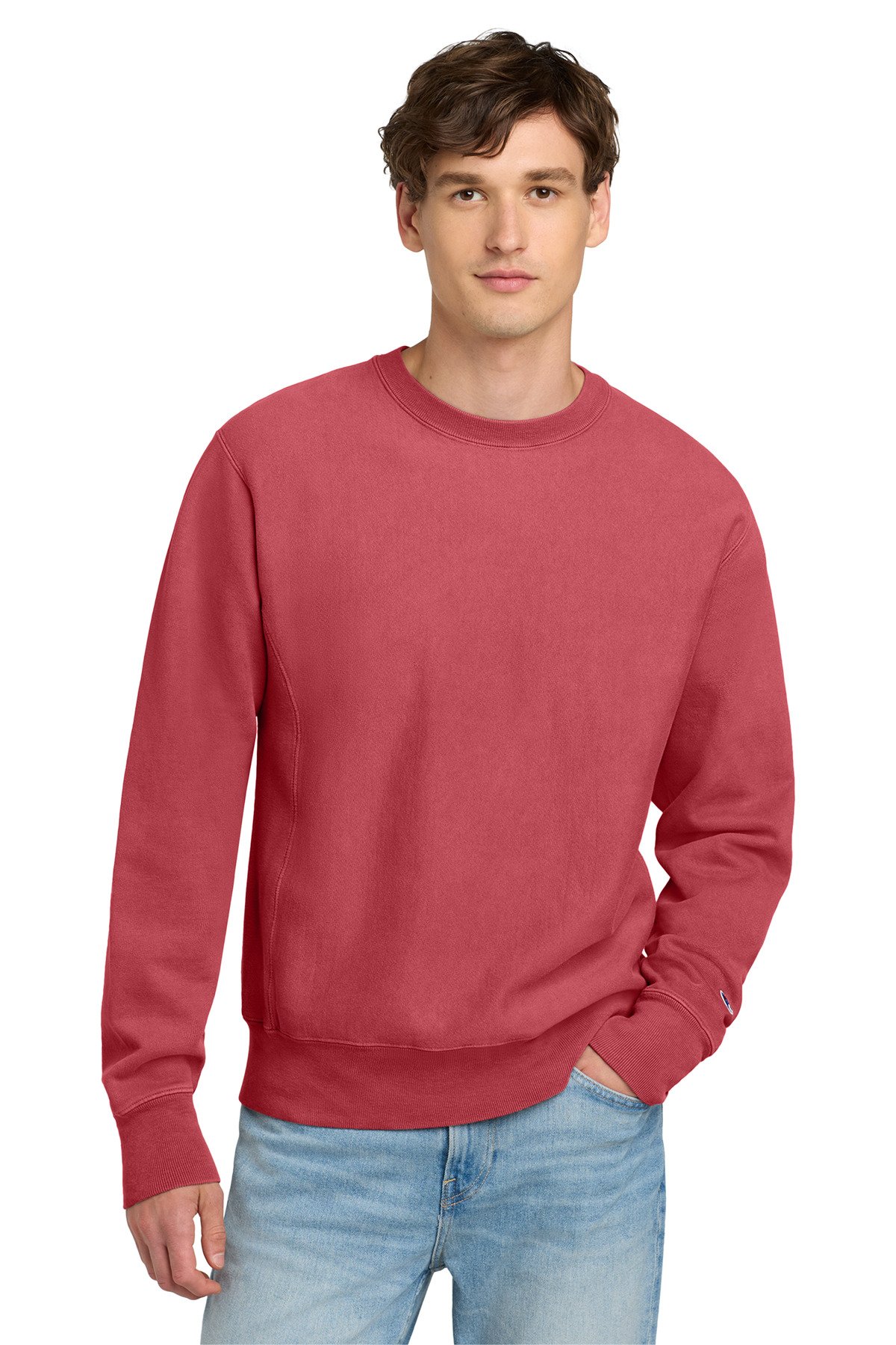 Champion ® Reverse Weave ® Garment-Dyed Crewneck Sweatshirt. GDS149 - Image 2