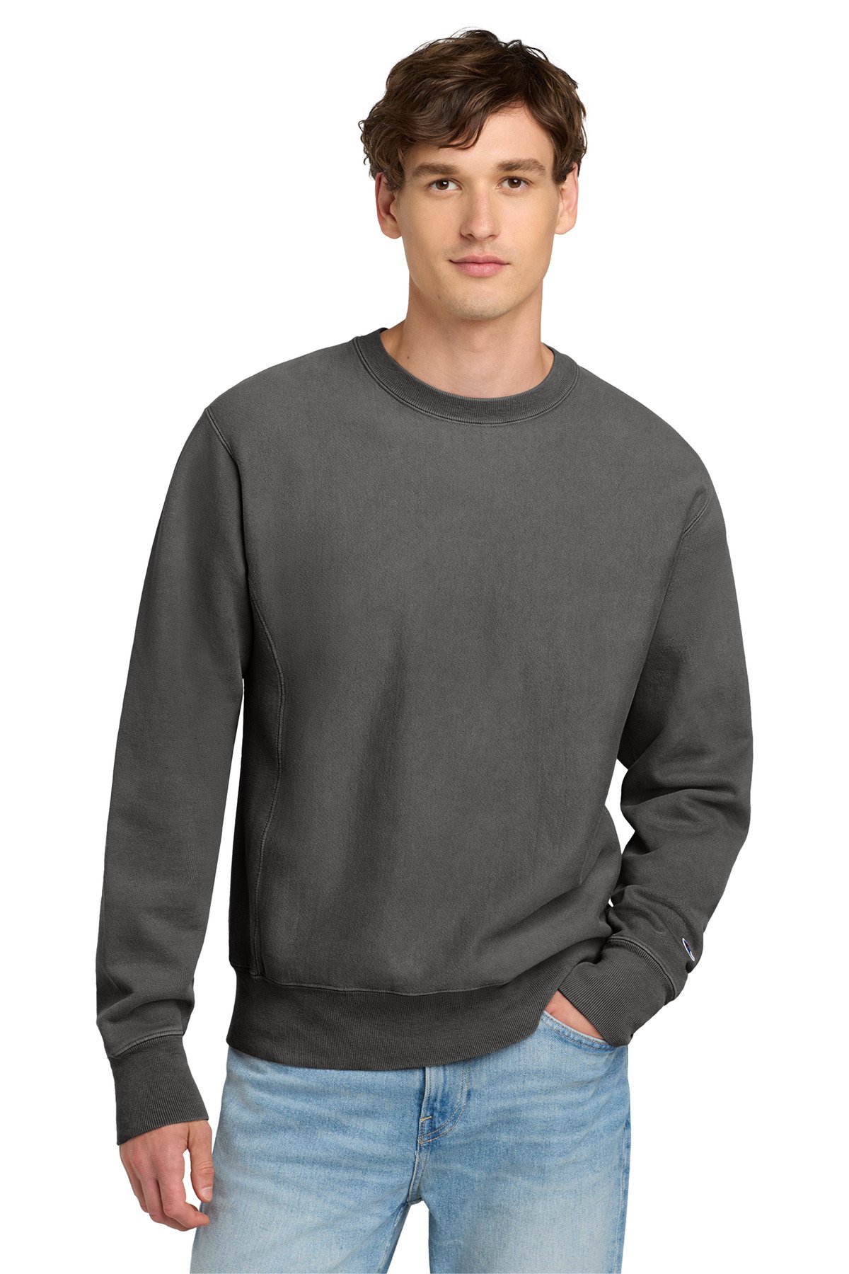 Champion ® Reverse Weave ® Garment-Dyed Crewneck Sweatshirt. GDS149 - Image 3