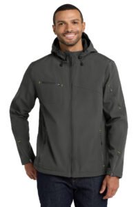 Alternative view of Port Authority ®  Textured Hooded Soft Shell Jacket. J706