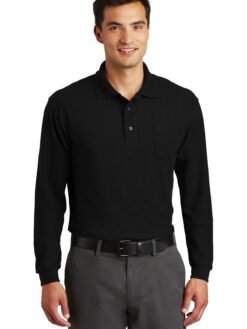 Port Authority ® Long Sleeve Silk Touch Polo with Pocket. K500LSP
