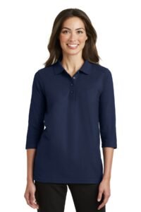 Alternative view of Port Authority ®  Women's Silk Touch 3/4-Sleeve Polo. L562